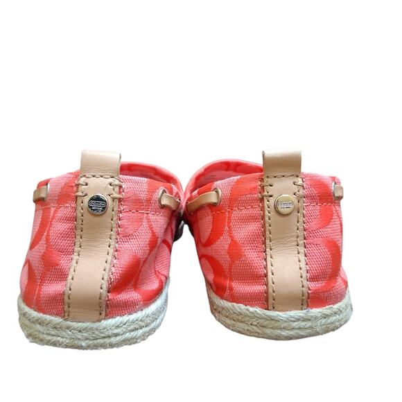 COACH Espadrille Orchid Signature Shoes Size 9 Slip On Leather Canvas - Picture 4 of 7
